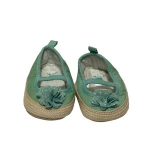 Carter's Baby Girl Espadrille Crib Shoes Infant Size Newborn NB. Mint Green.